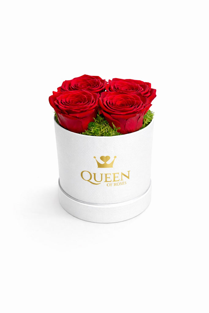Red Roses 4 | White Round Box