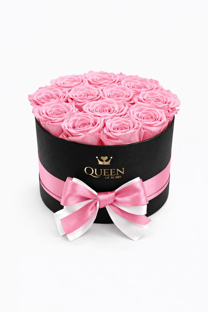Pink Roses | Black Round S box
