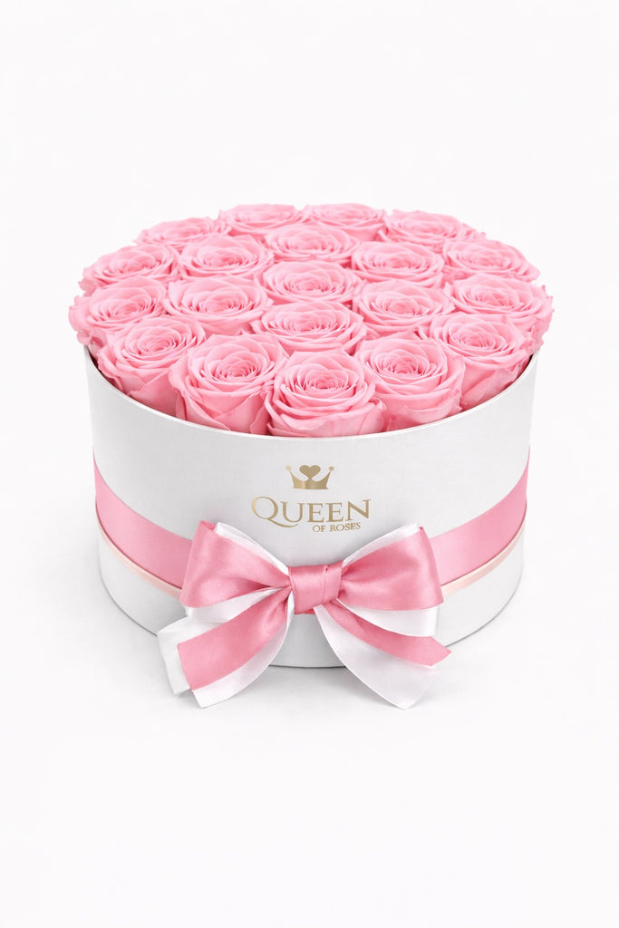 Pink Roses | White Round M box