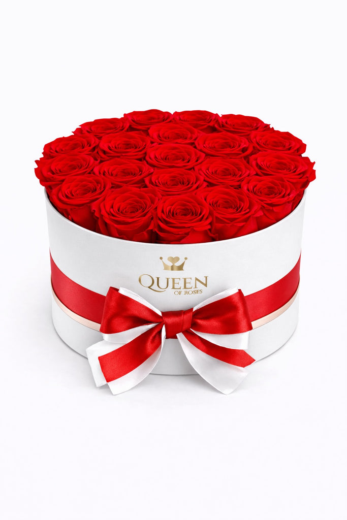 Red Roses | White Round M box