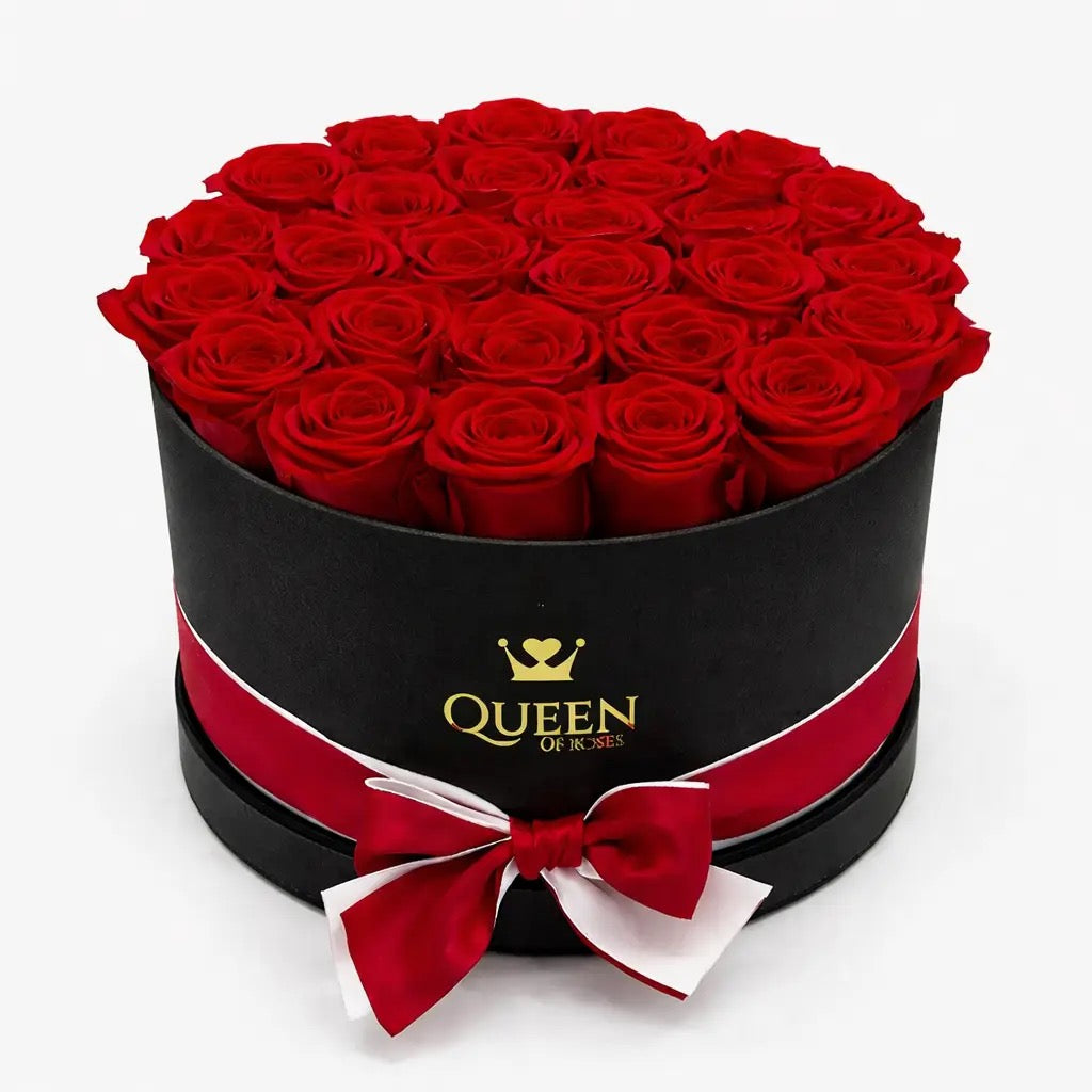 Red Roses | Black Round Large box