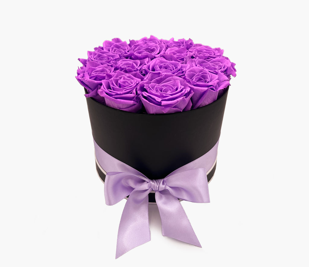 Lilac Roses | Black Round S box