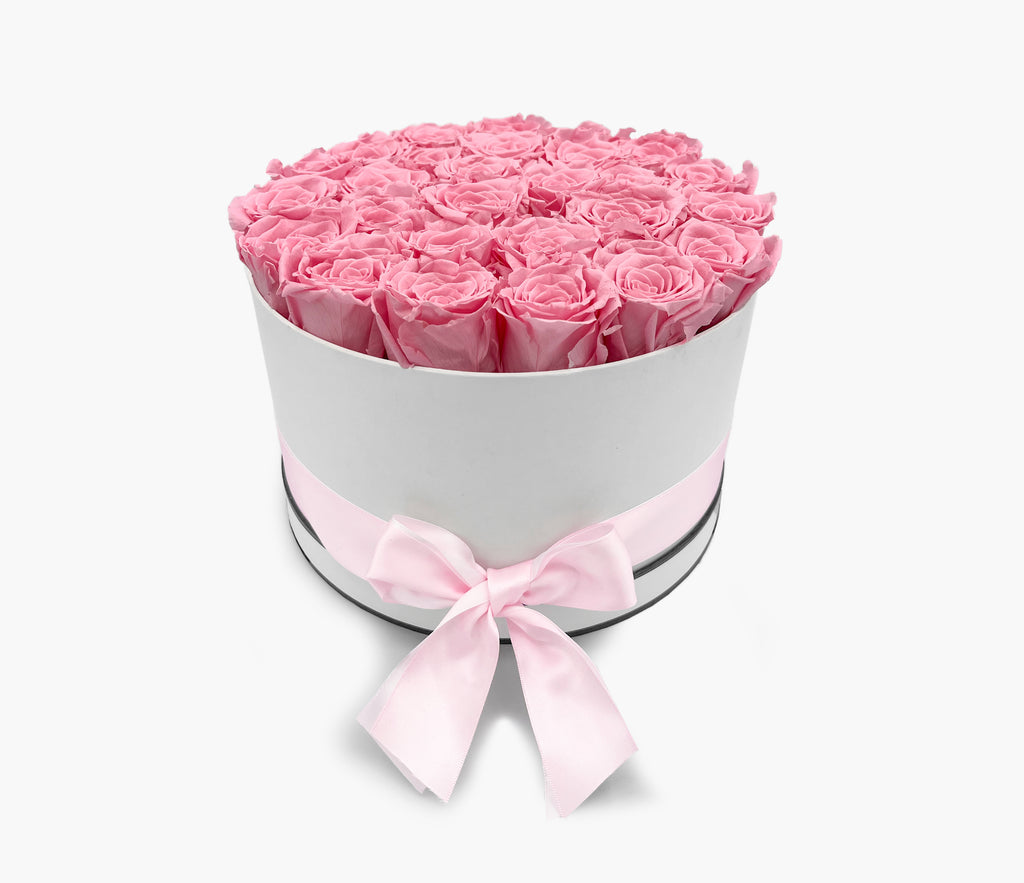 Pink Roses | White Round Large box